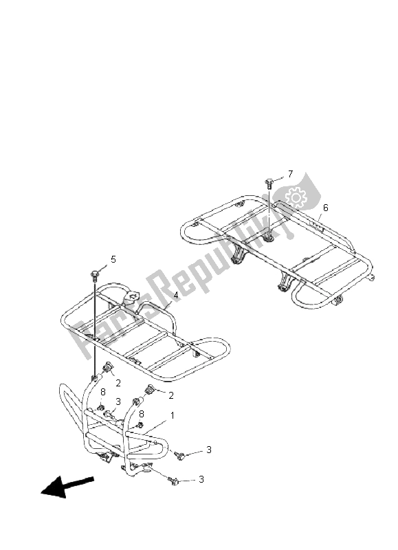 All parts for the Guard of the Yamaha YFM 350 FA Bruin 4X4 2006