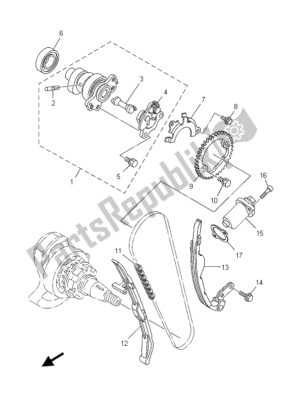 Tutte le parti per il Albero A Camme E Catena del Yamaha YFM 700 GPD Grizzly 4X4 2013