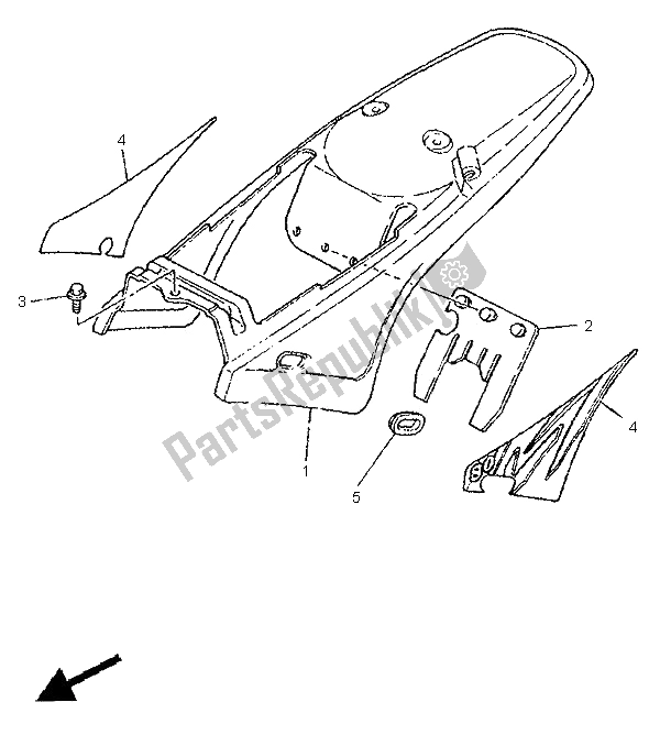 All parts for the Side Cover of the Yamaha PW 80 1995