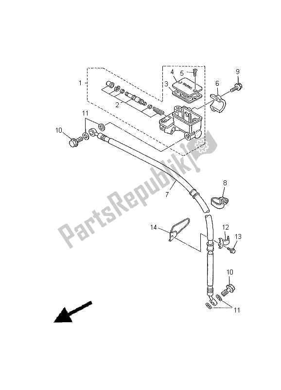 Todas las partes para Cilindro Maestro Delantero de Yamaha XT 600E 2000