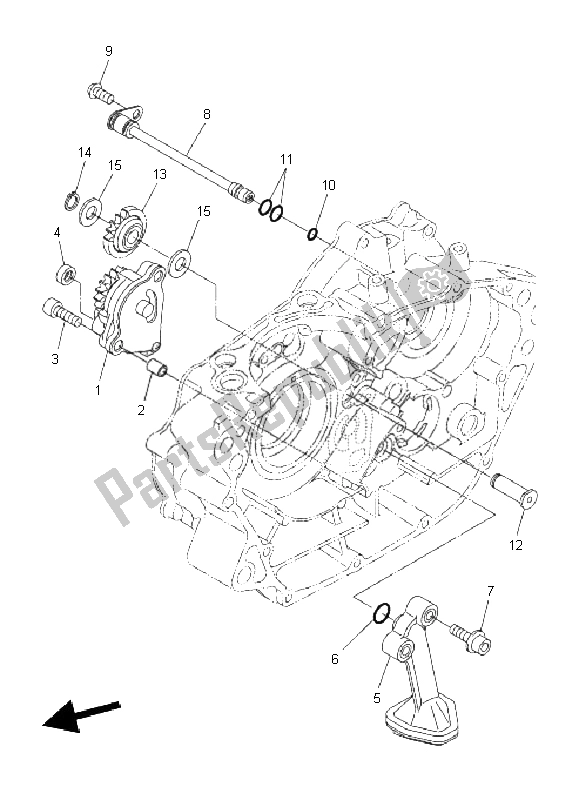 All parts for the Oil Pump of the Yamaha WR 250X 2011