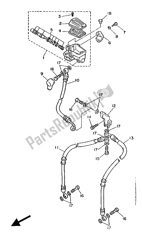 Todas las partes para Cilindro Maestro Delantero de Yamaha FZ 600 1986