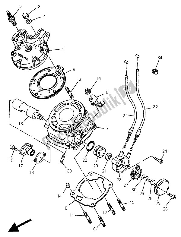 Tutte le parti per il Cilindro del Yamaha TDR 125 1995