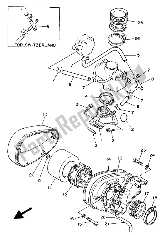 Tutte le parti per il Presa del Yamaha XV 250 Virago 1994