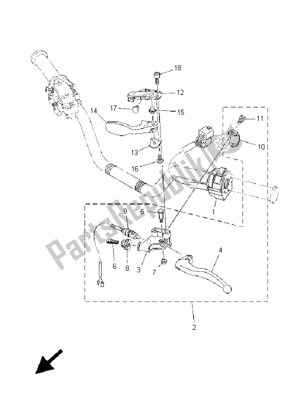 Tutte le parti per il Impugnatura Interruttore E Leva del Yamaha YFZ 450 2009