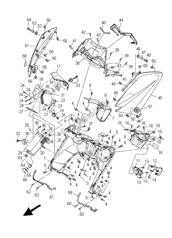 All parts for the Leg Shield of the Yamaha XP 500 Dnms 2015