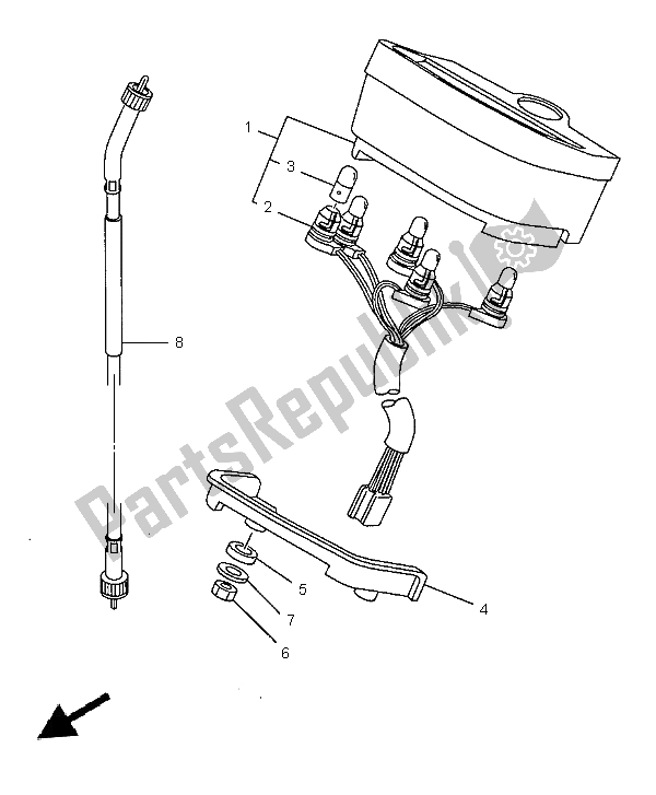 All parts for the Meter of the Yamaha SR 125 1997