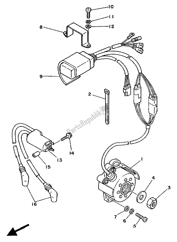 Alle onderdelen voor de Generator van de Yamaha TZ 250U 1988
