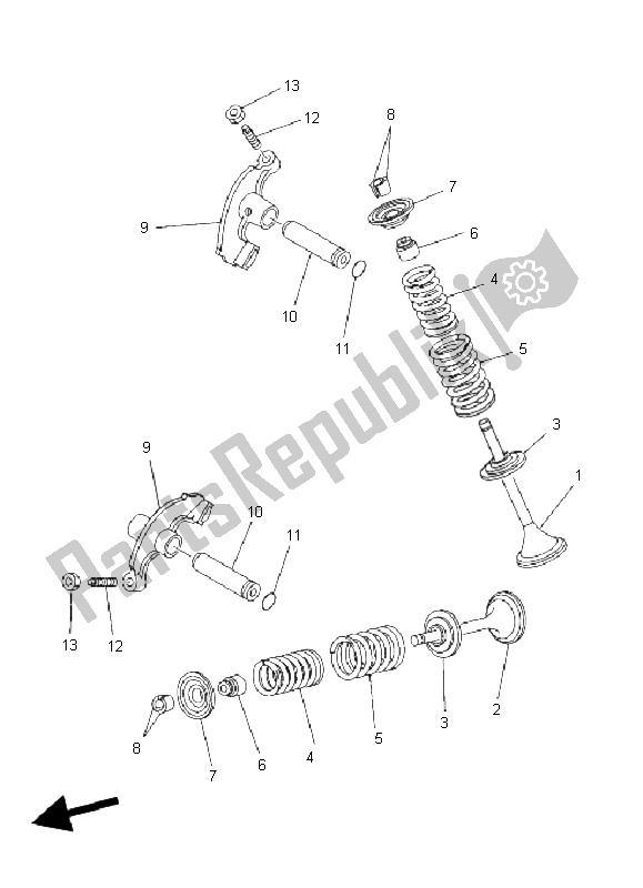 All parts for the Valve of the Yamaha YFM 400F Kodiak 4X4 2003