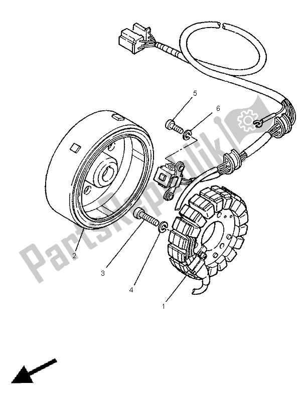 All parts for the Generator of the Yamaha XV 250 S Virago 1998