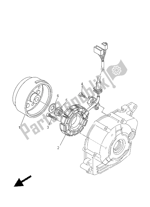 All parts for the Generator of the Yamaha TT R 110E 2015