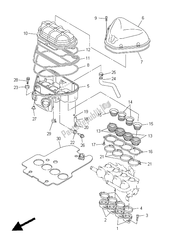 Tutte le parti per il Presa del Yamaha YZF R6 600 2005