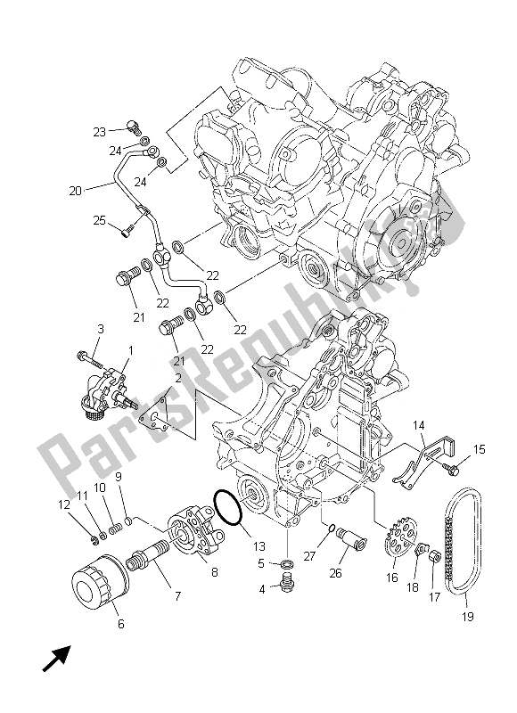 All parts for the Oil Pump of the Yamaha YXR 700 FD 2013