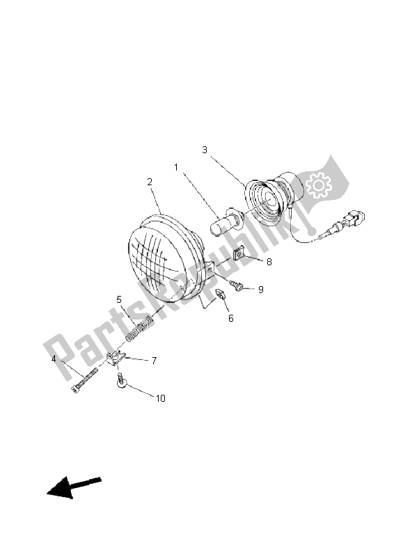 Tutte le parti per il Faro del Yamaha YFM 400F Kodiak 4X4 2003