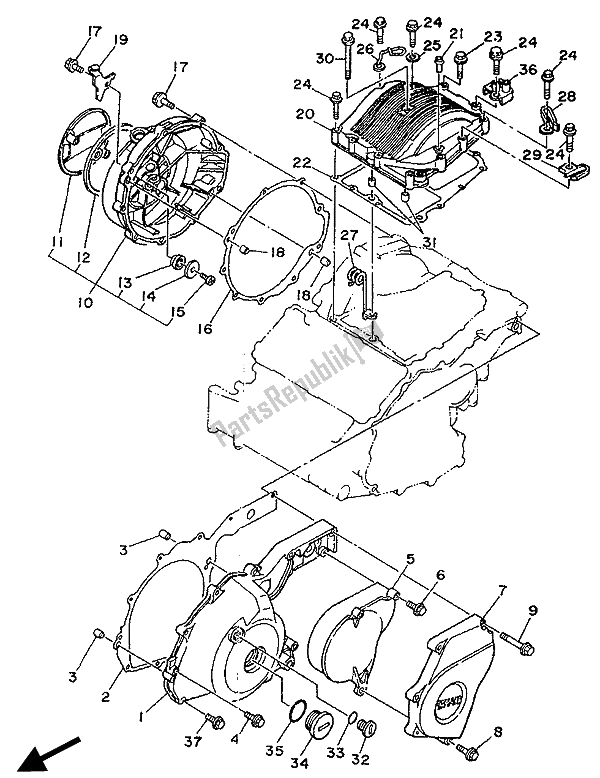 Todas las partes para Tapa Del Cárter 1 de Yamaha XTZ 750 Supertenere 1990