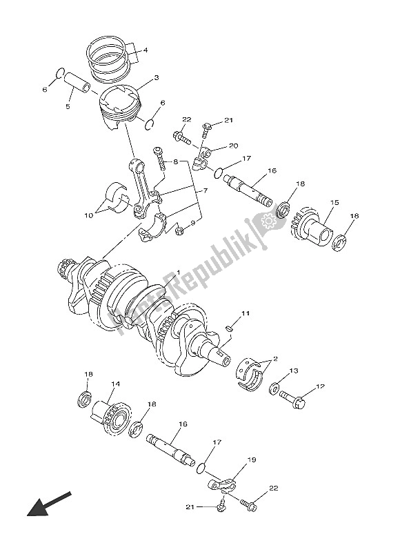All parts for the Crankshaft & Piston of the Yamaha FJR 1300A 2016
