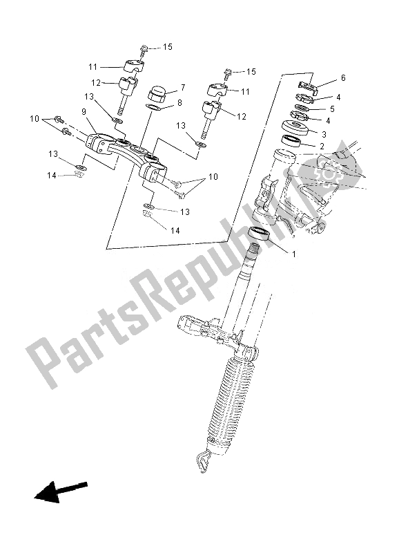 All parts for the Steering of the Yamaha XT 660Z Tenere 2010