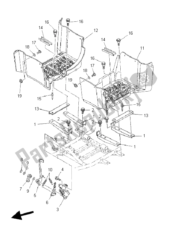 All parts for the Stand & Footrest of the Yamaha YFM 450F Kodiak 4X4 2003