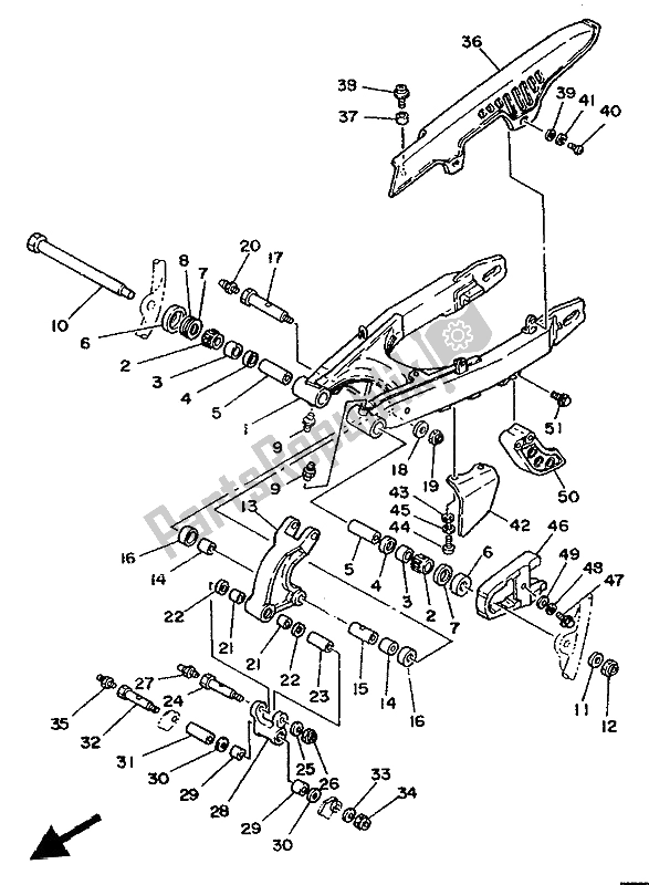 Todas las partes para Brazo Trasero de Yamaha XT 350 1992