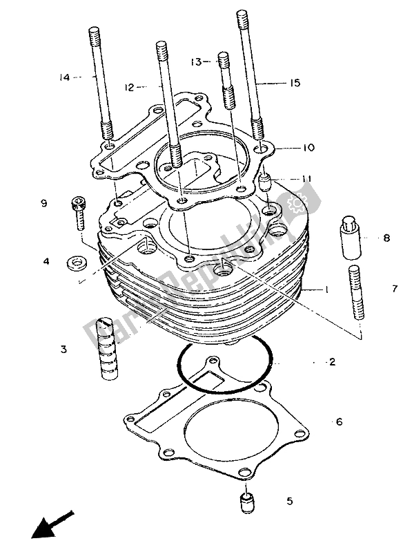 Toutes les pièces pour le Cylindre du Yamaha SR 500 1993