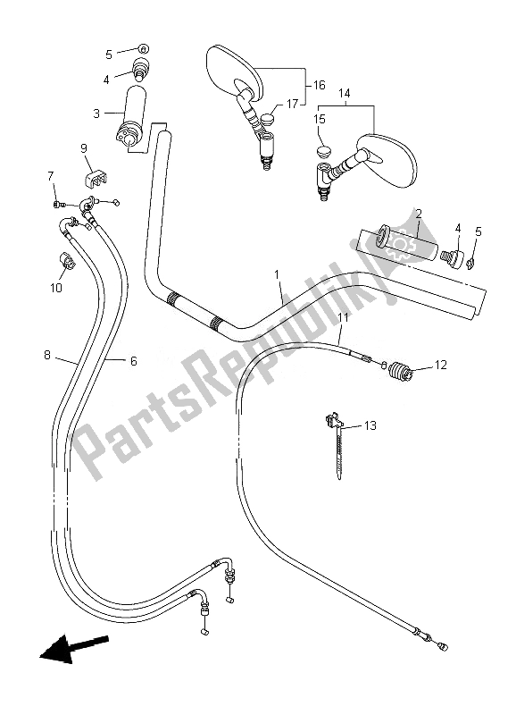 Wszystkie części do Uchwyt Kierownicy I Kabel Yamaha XVS 1300A Midnight Star 2010