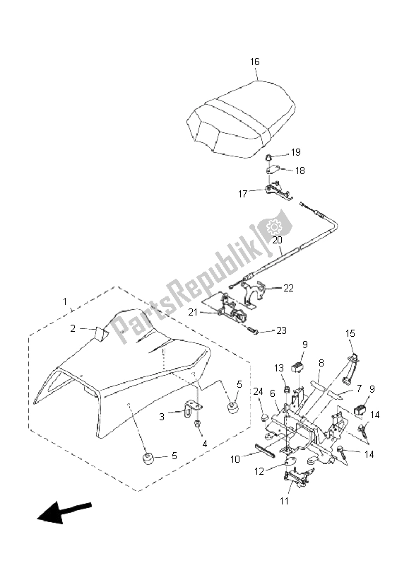 All parts for the Seat of the Yamaha FZ1 NA Fazer 1000 2009