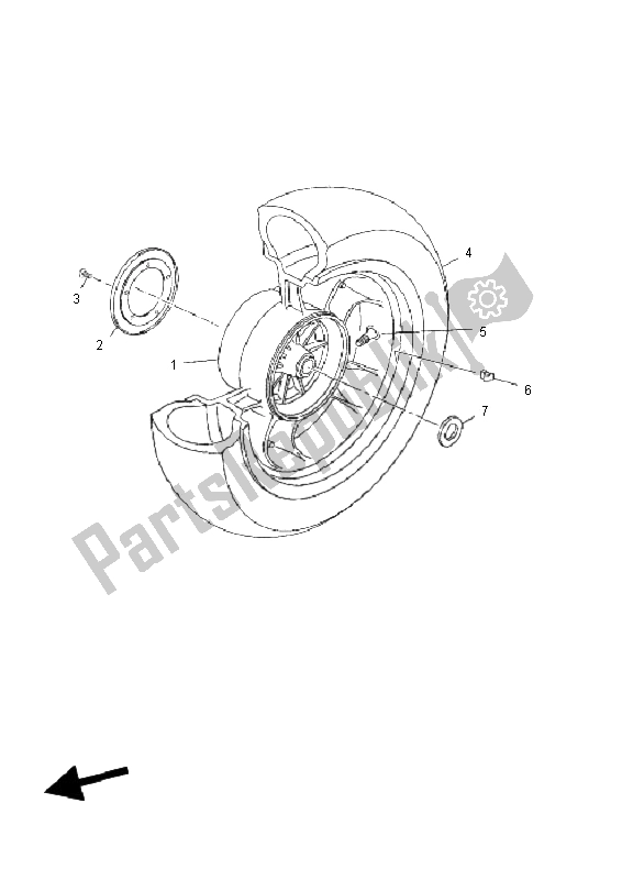 Alle onderdelen voor de Achterwiel van de Yamaha YP 125 RA X MAX 2011