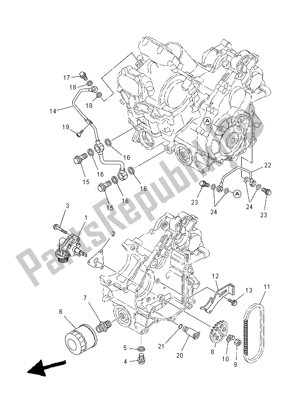 All parts for the Oil Pump of the Yamaha YFM 550 Fwad Dpbse Grizzly 4X4 2014