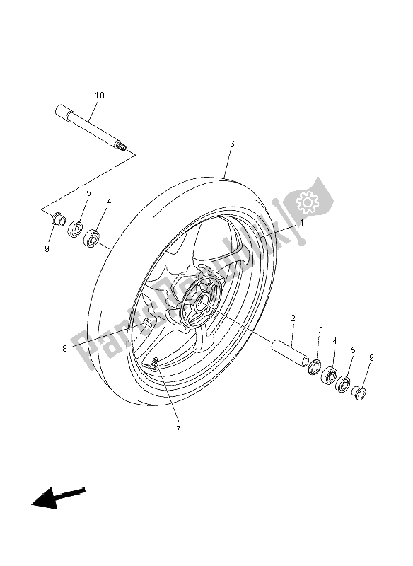 Tutte le parti per il Ruota Anteriore del Yamaha FZ8 N 800 2012