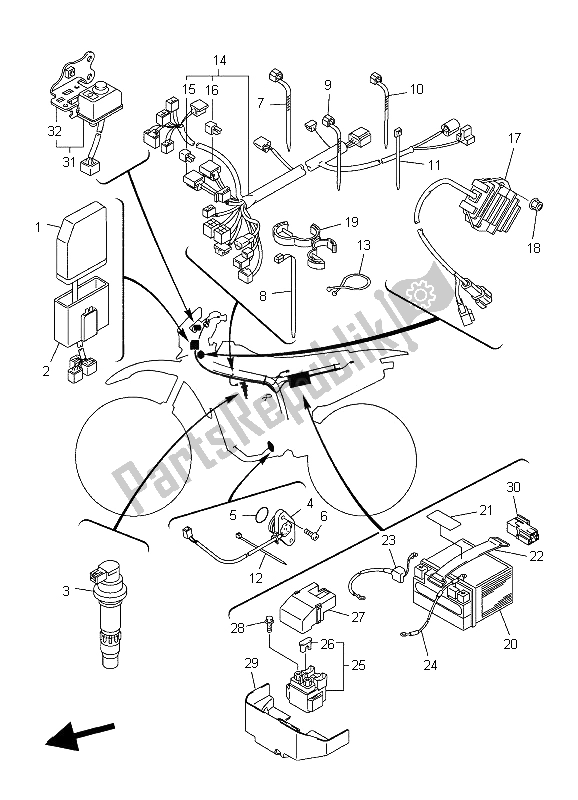 Tutte le parti per il Elettrico 1 del Yamaha WR 250F 2006