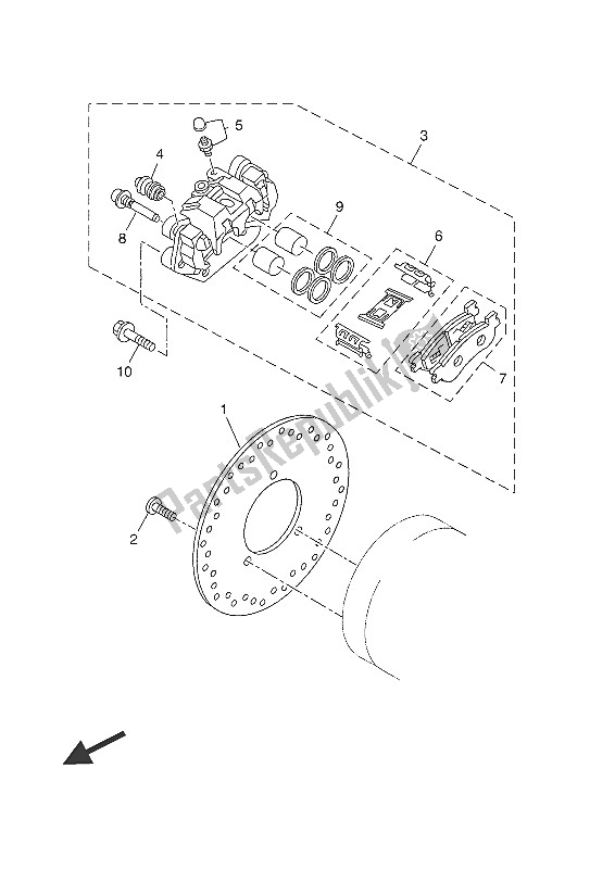 Todas las partes para Pinza De Freno Trasero de Yamaha YP 400 RA 2016