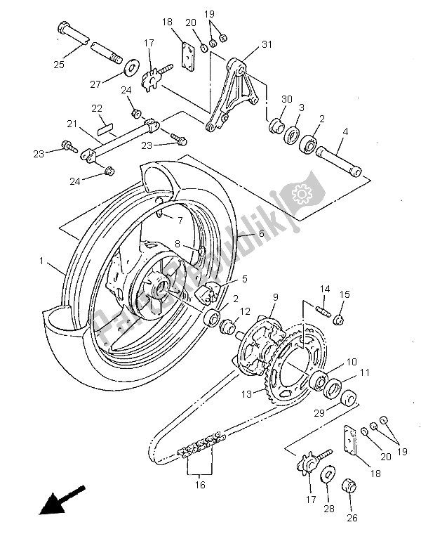 Todas las partes para Rueda Trasera de Yamaha FZS 600 1999