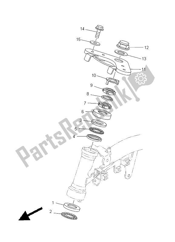 All parts for the Steering of the Yamaha TT R 50E 2012