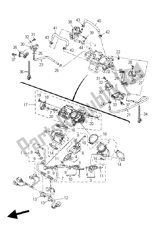 All parts for the Intake of the Yamaha MT 01 5 YU3 1670 2006