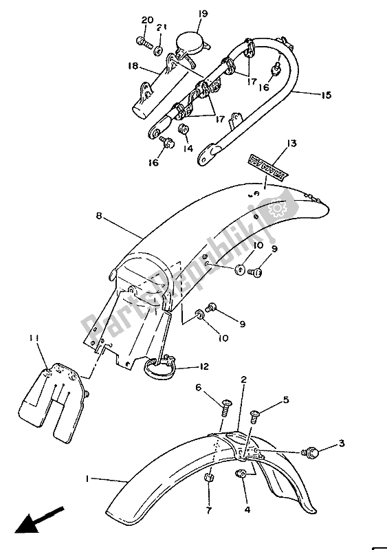 All parts for the Fender of the Yamaha TY 250S 1988