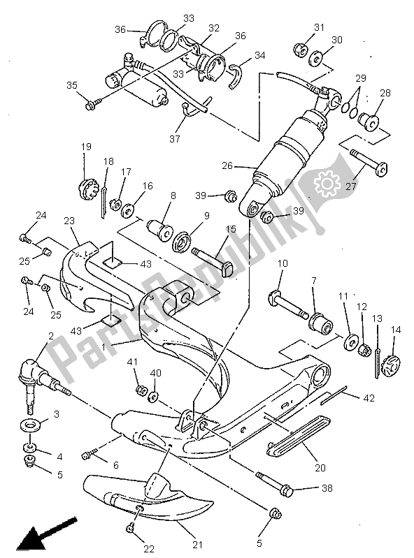 Toutes les pièces pour le Direction 2 du Yamaha GTS 1000A 1998