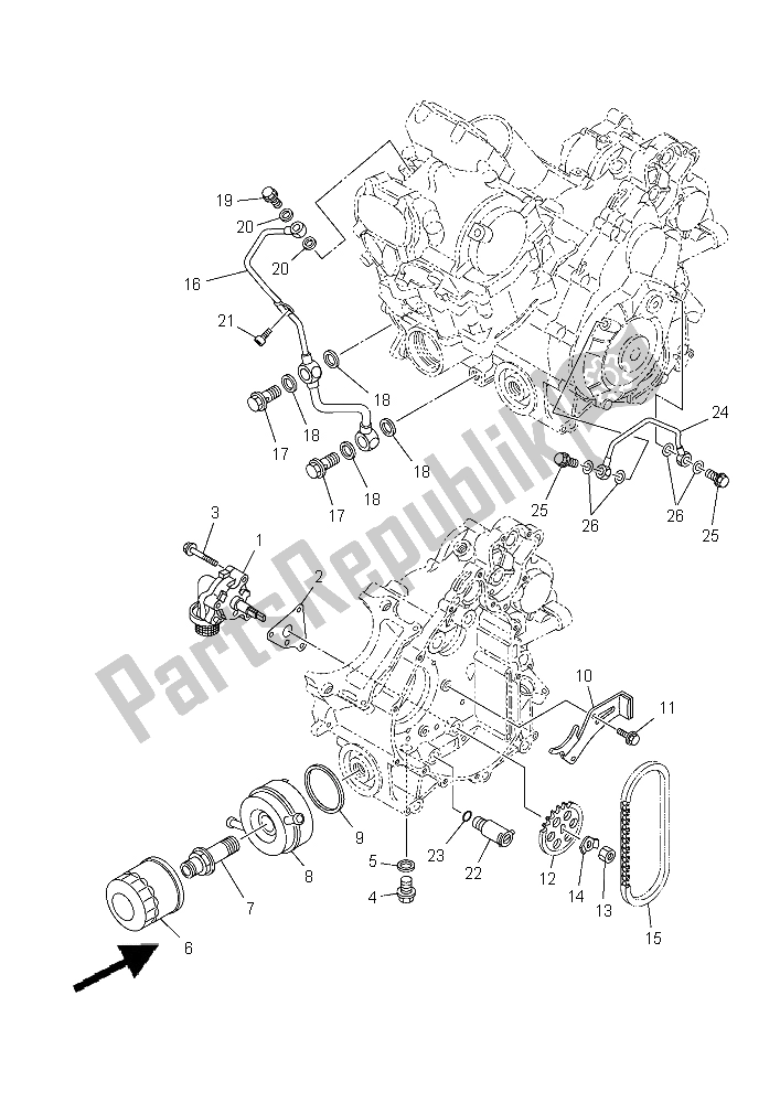 Alle onderdelen voor de Oliepomp van de Yamaha YXM 700E Yamaha Black 2015