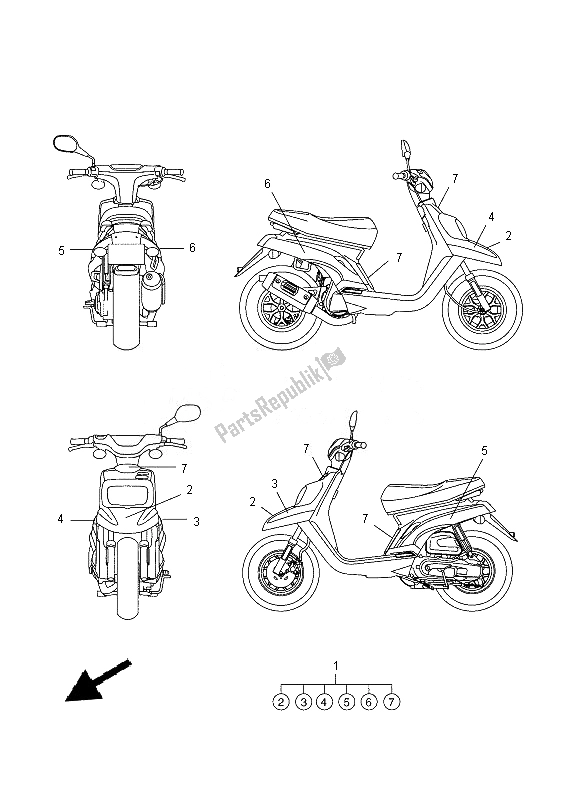 Todas las partes para Gráfico Y Emblema de Yamaha CW 50L 2013