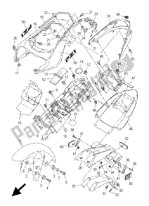 All parts for the Fender of the Yamaha FZ1 N Fazer 1000 2011