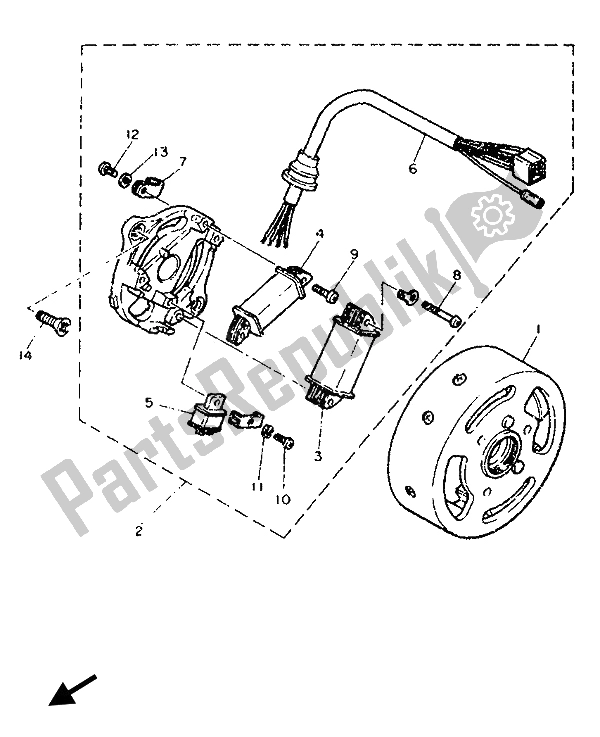 Todas las partes para Generador de Yamaha PW 50 1994