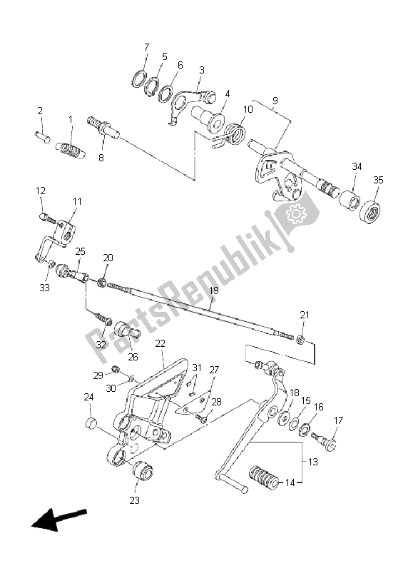 Toutes les pièces pour le Arbre De Changement du Yamaha FZ6 NHG 600 2008