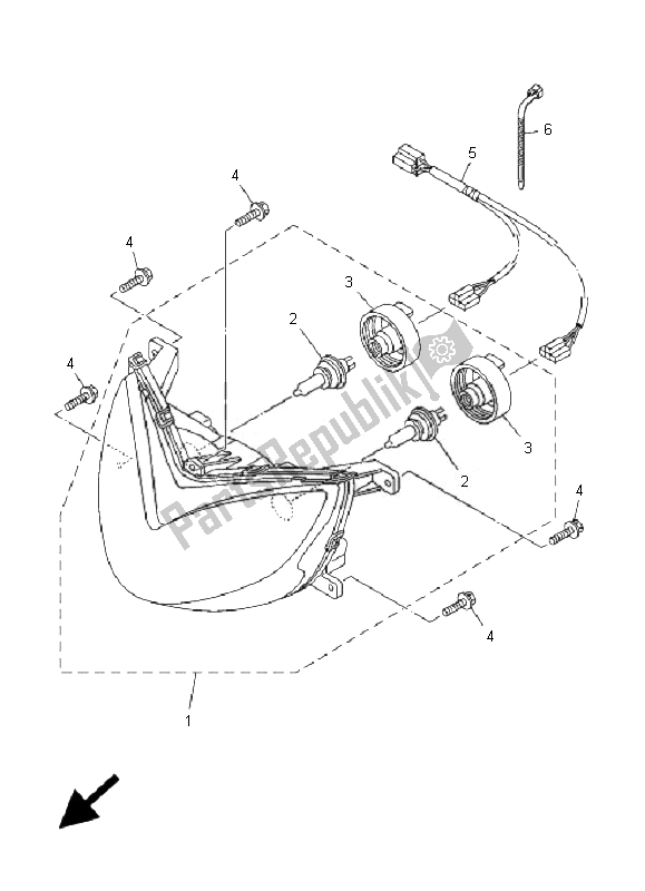 Wszystkie części do Reflektor Yamaha YP 400A Majesty 2007