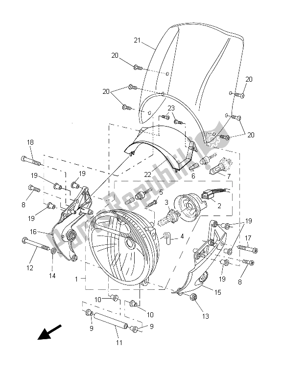 Todas las partes para Faro de Yamaha BT 1100 2003