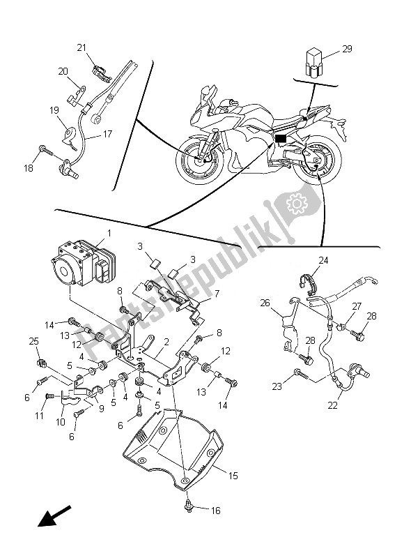 Toutes les pièces pour le électrique 3 du Yamaha FZ8 SA 800 2013