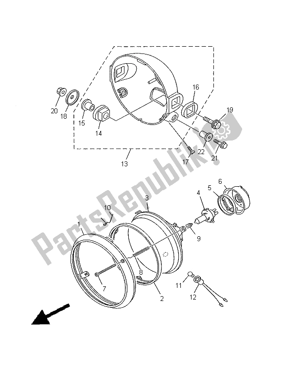 Wszystkie części do Reflektor Yamaha SR 125 2000