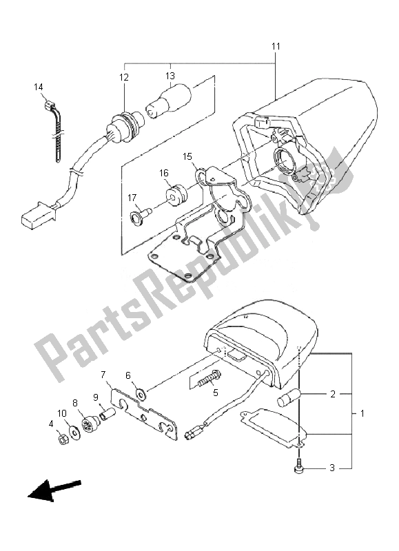 Alle onderdelen voor de Achterlicht van de Yamaha XJ6N 600 2010