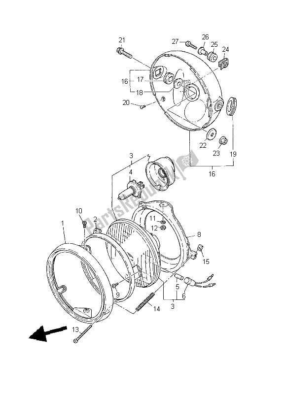 Toutes les pièces pour le Phare du Yamaha XJ 600N 2002