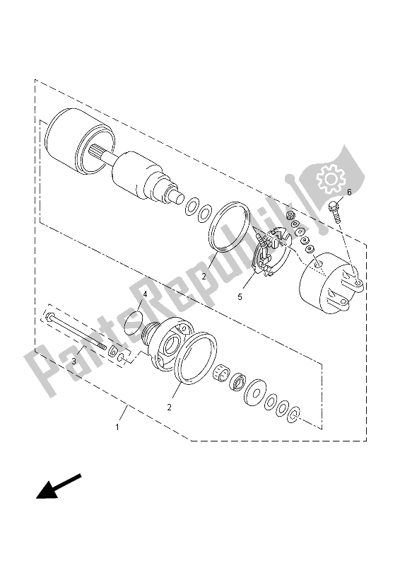 All parts for the Starting Motor of the Yamaha YP 400R 2014