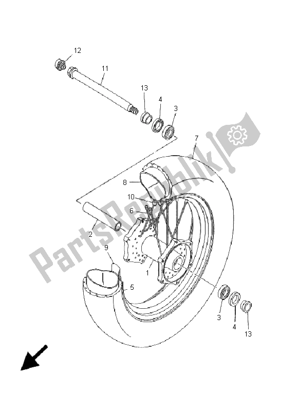 Tutte le parti per il Ruota Anteriore del Yamaha XV 1600A Wildstar 2001