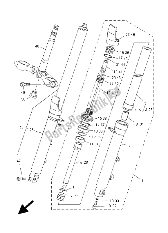 Wszystkie części do Przedni Widelec Yamaha TDM 850 2001